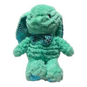 KellyToy Easter Bunny Rabbit Mint Green Metallic Ear Stuffed Animal Plush Bowtie